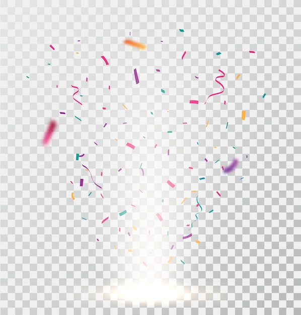 Colorful Confetti celebrations with light