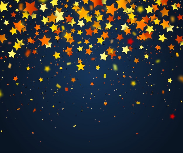 Colorful confetti of stars. Holiday background