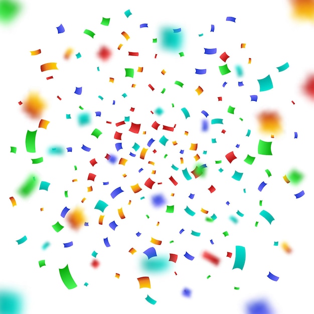 Colorful Confetti on White background.