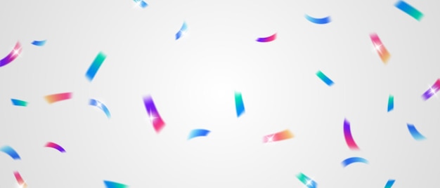 Colorful confetti and zigzag ribbon falling from above Streamers tinsel vector