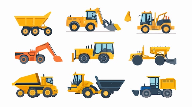 Colorful Construction Machinery Icon for Industry Concepts