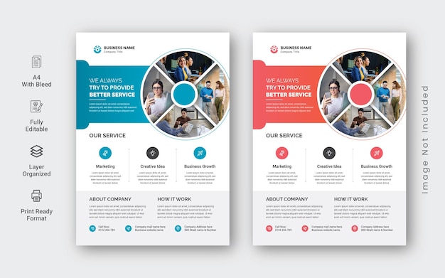 Colorful Corporate Business agency flyer set template