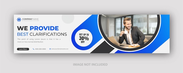 Colorful corporate LinkedIn cover design templat