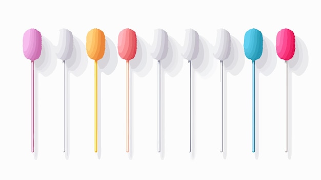 Vector colorful cotton buds icon set isolated on white background