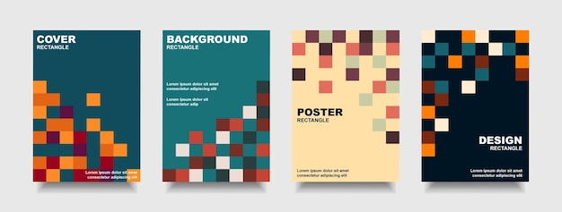 Colorful cover design rectangle and poster minimal style background