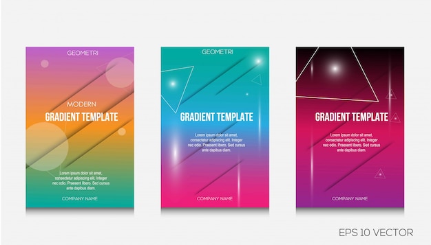 Colorful cover template design illustration set