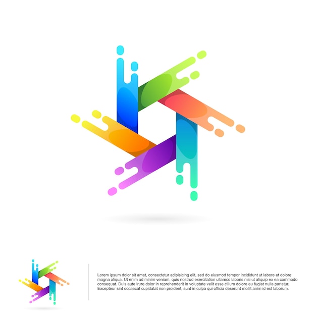 colorful creative hexagon logo