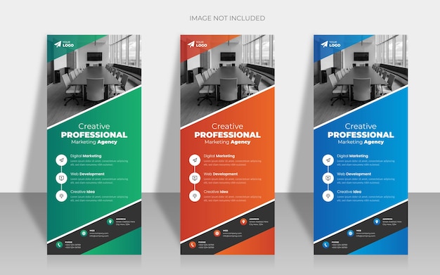 Colorful creative roll up banner template