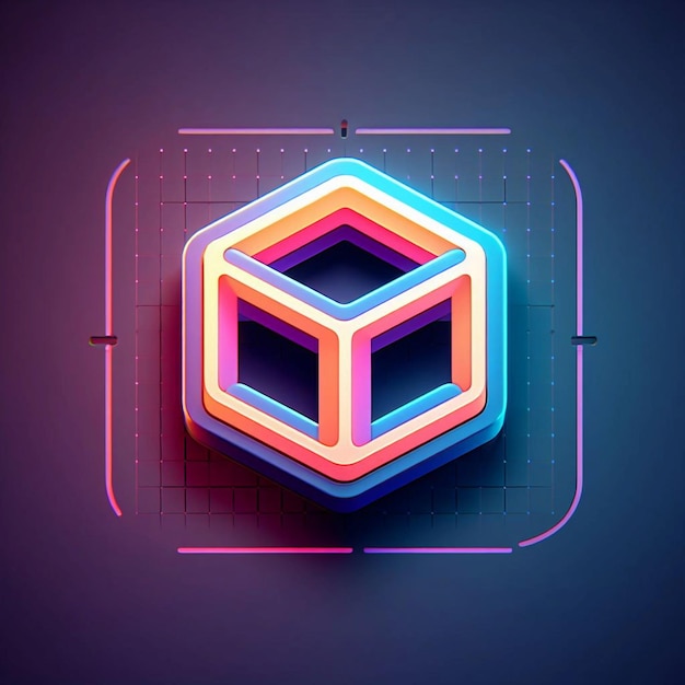 a colorful cube with a colorful background and a square that says  z