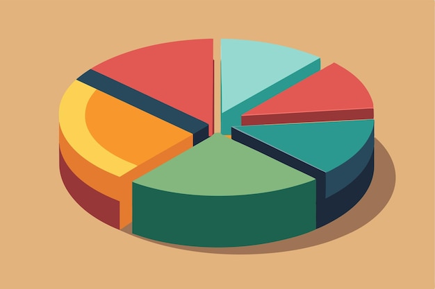 Vector a colorful customizable disproportionate pie chart illustration pie chart customizable disproportionate illustration