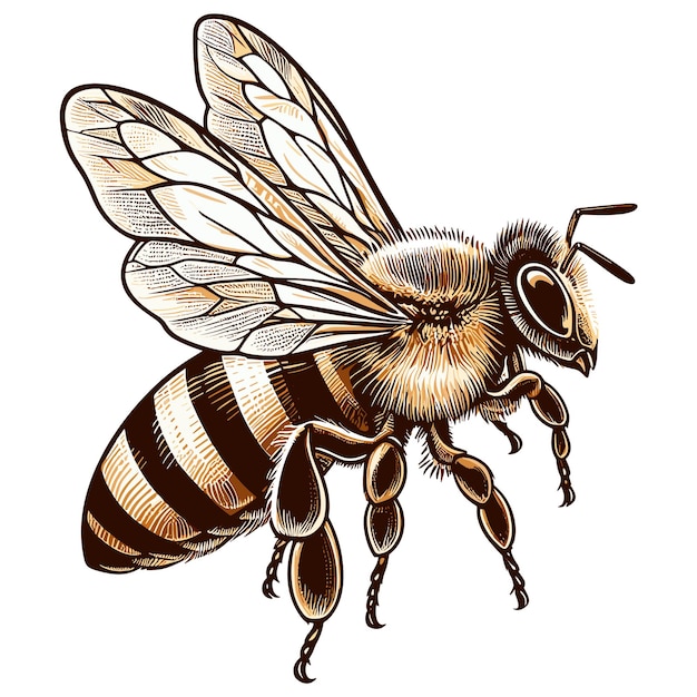 Colorful Cute Vector bee illustration honey bee for White Background