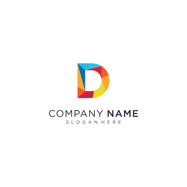 Colorful D letter logo technology