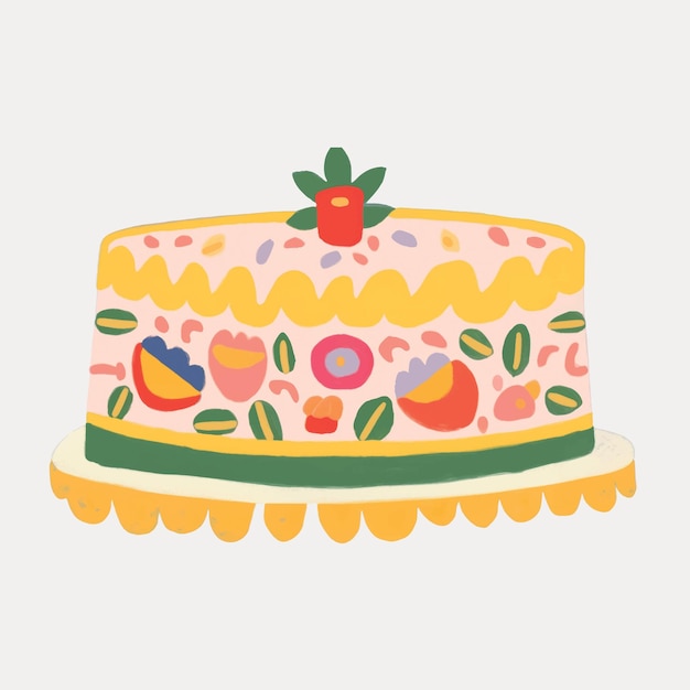 Colorful decorative fruit cake