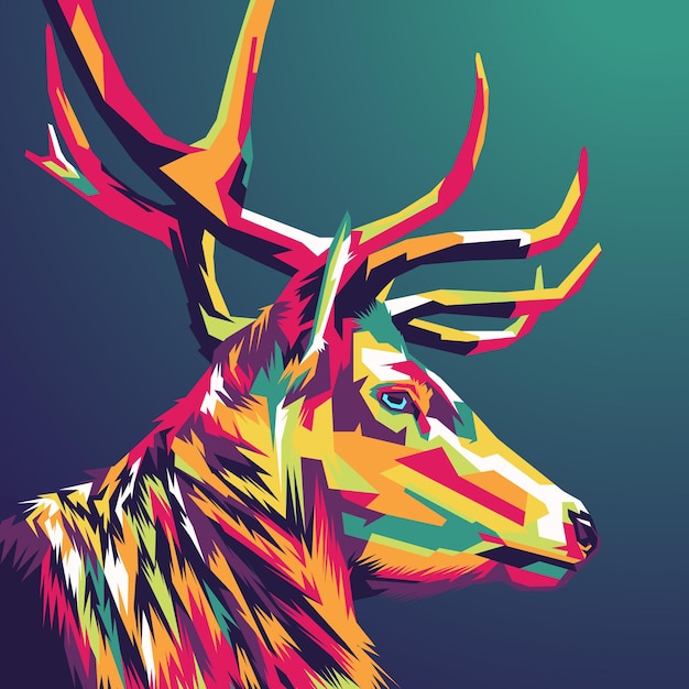 Colorful Deer Illustration