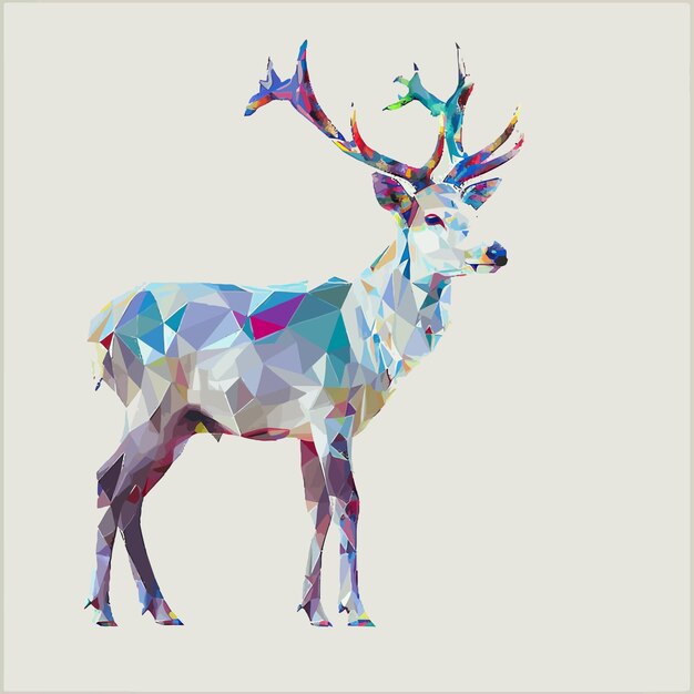 Vector colorful_deer_illustrationbackground_with_wild_animal