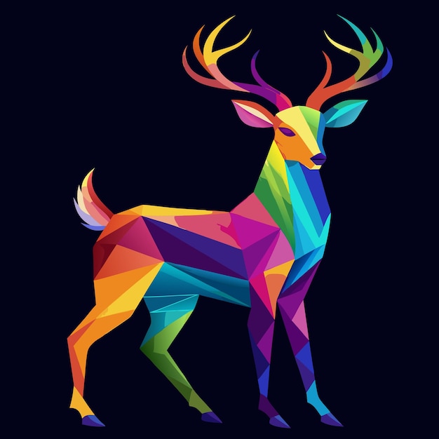 Vector a colorful deer with a colorful pattern on its back