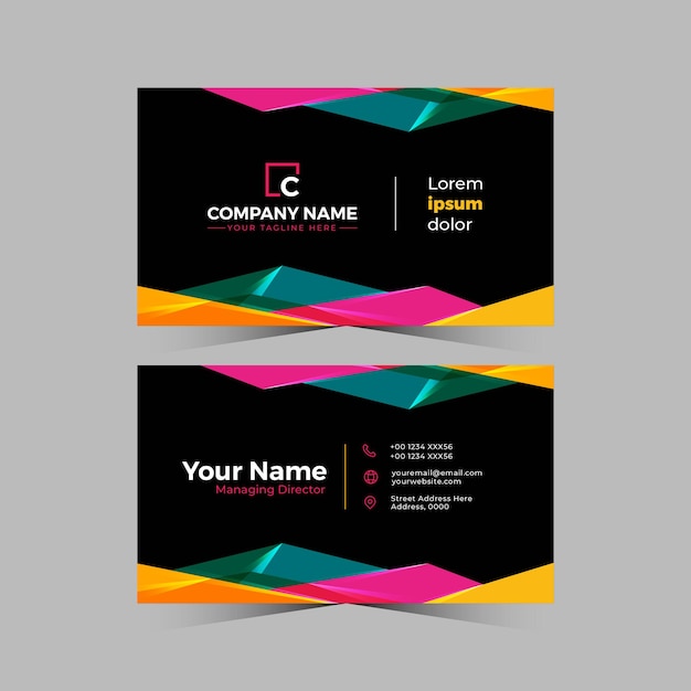 Colorful design business card in double sided