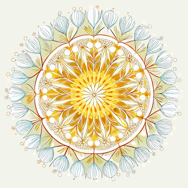 a colorful design Intricate Dandelion Mandala Design for Spiritual and NatureThemed Art