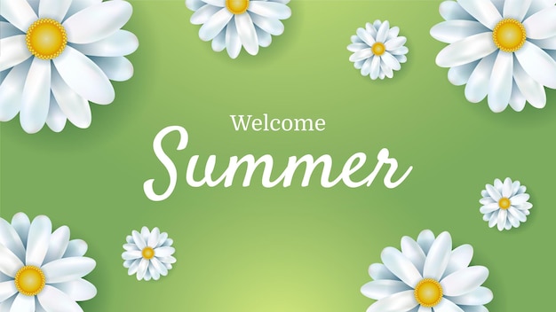 Colorful design summer background with flowers