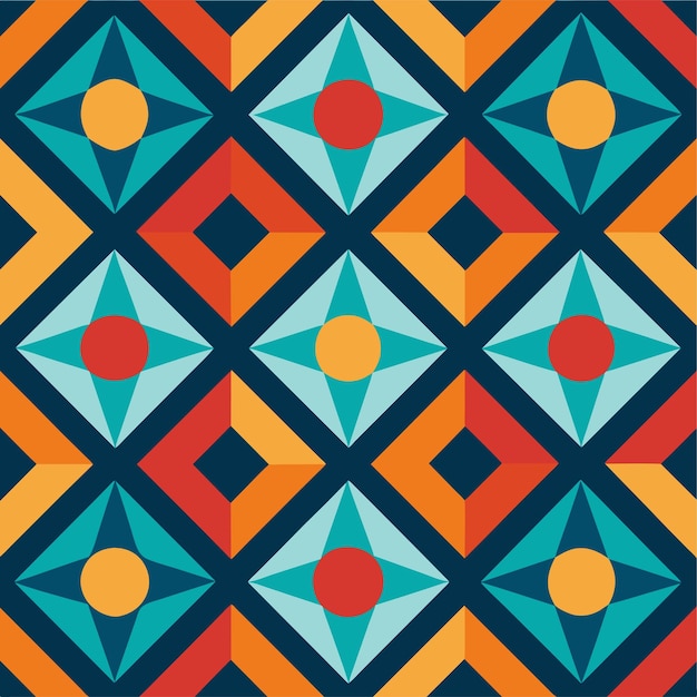 a colorful design with a few triangles on it