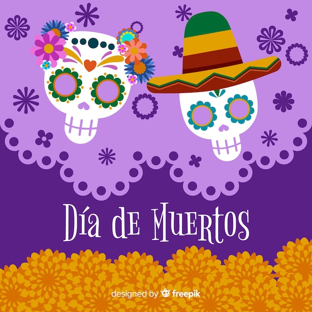 Colorful día de muertos background