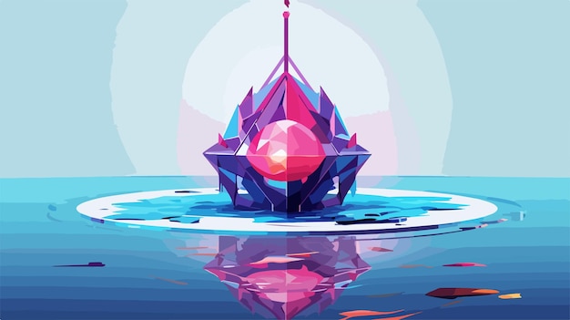 Vector a colorful diamond floating in the water