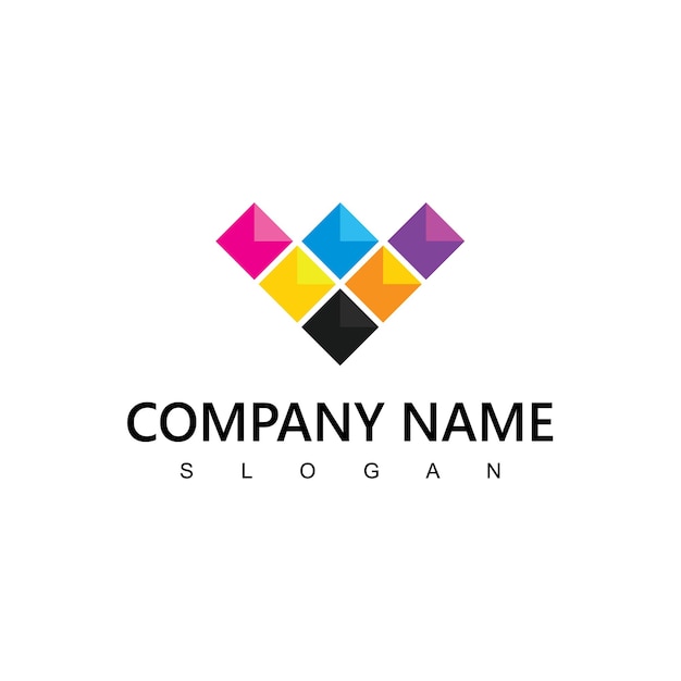 Colorful Diamond Logo Multimedia Concept Suitable For Painting And Printing Company Symbol