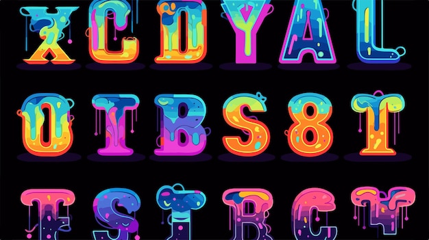 Colorful Disco Vector Alphabet Letters for Creative Design Projects