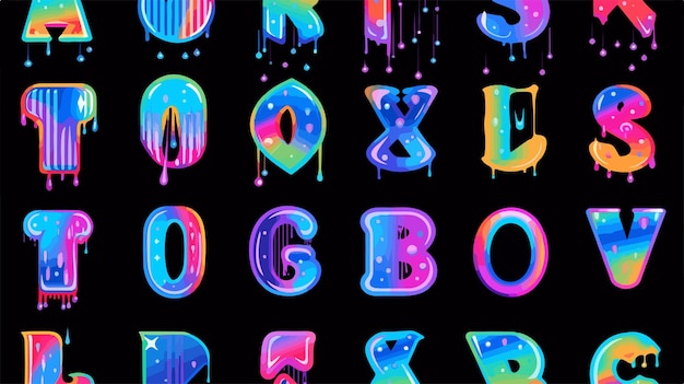 Colorful Disco Vector Alphabet Letters for Creative Design Projects