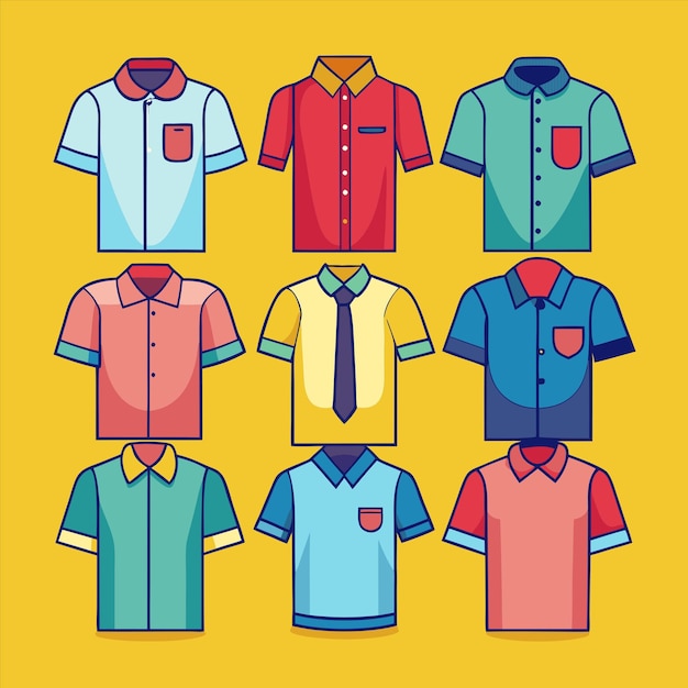 Vector a colorful display of shirts with one that says quot polo quot