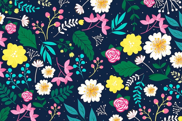 Colorful ditsy floral print background