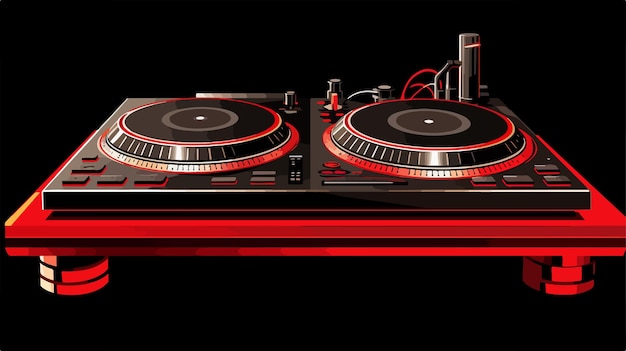 Colorful DJ Deck Cartoon Vector Illustration for Music Events and Parties