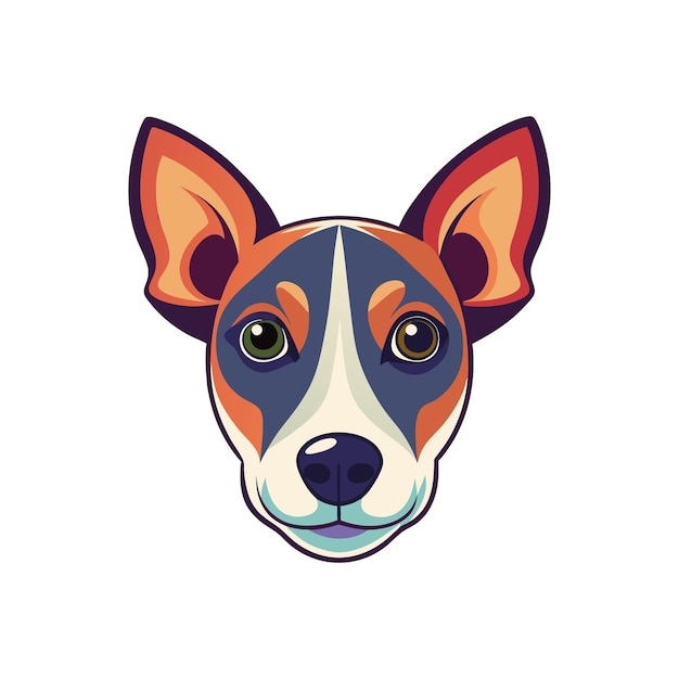 Vector a colorful dog head icon vector illustration