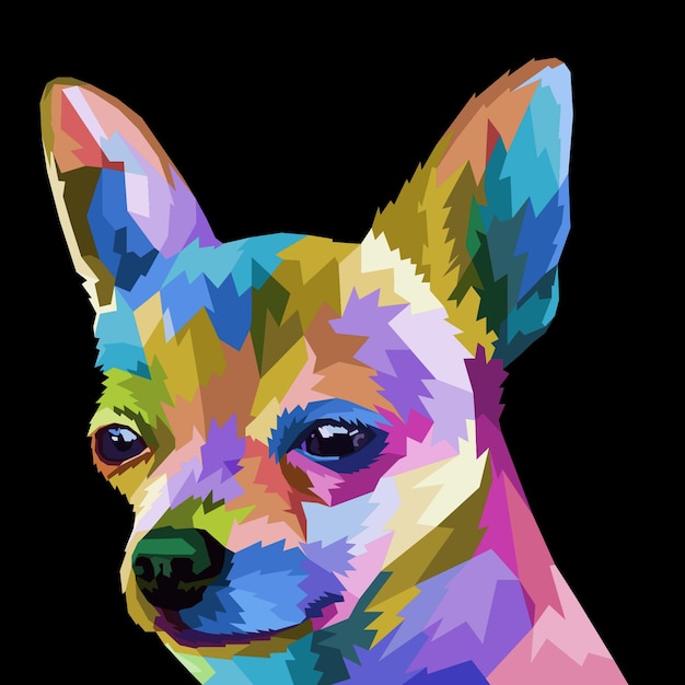 colorful dog pop art portrait vector illustration