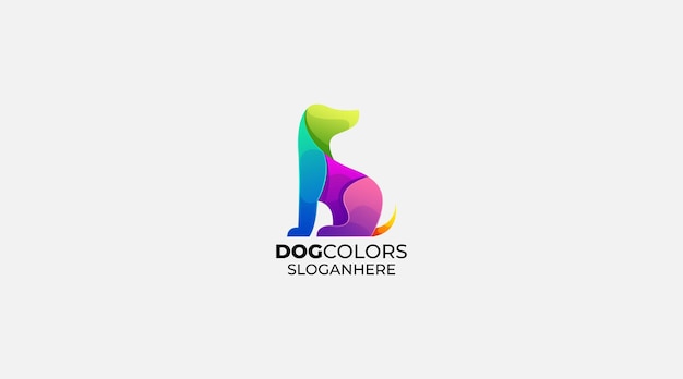 Colorful Dog vector design logo template