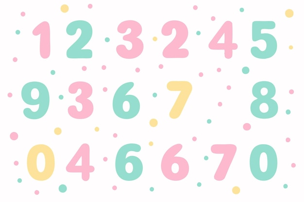 colorful doodle numbers