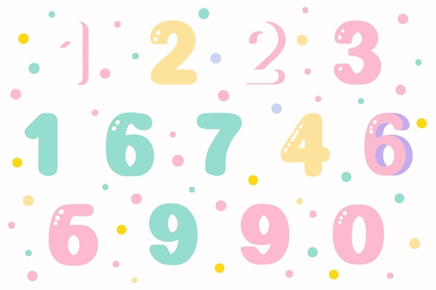 colorful doodle numbers