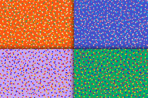 Colorful Dot Pattern Bright Background Design Set