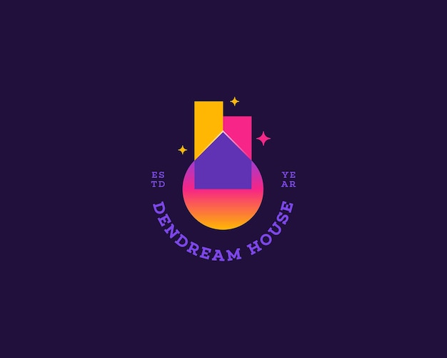 Colorful dream house logo gradient