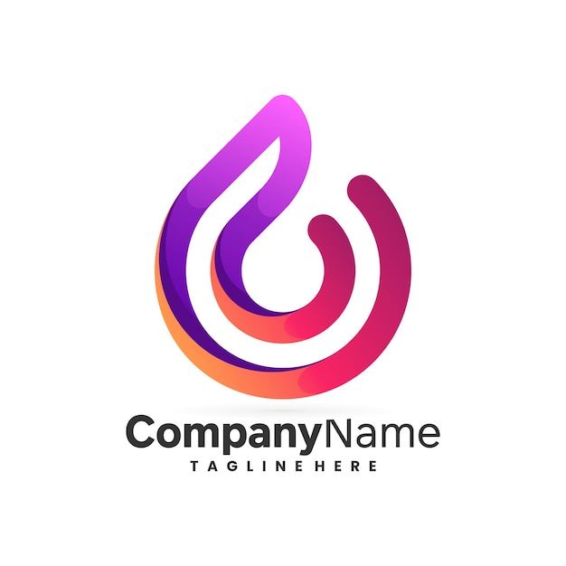 colorful droplets logo design template