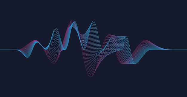 Vector colorful dynamic wave music abstract background music wave poster design