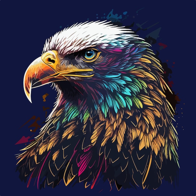 Colorful eagle in pop art style