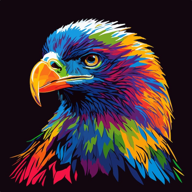 Colorful eagle pop art vector illustration