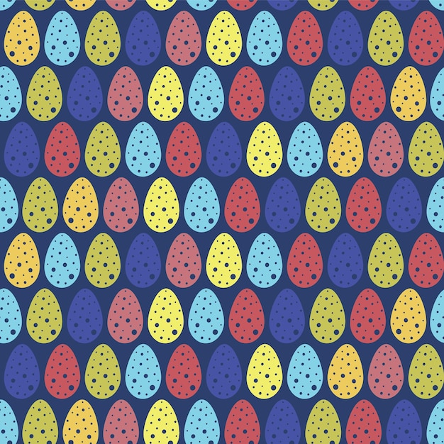 Vector colorful easter eggs seamless pattern easter holidays on beige background