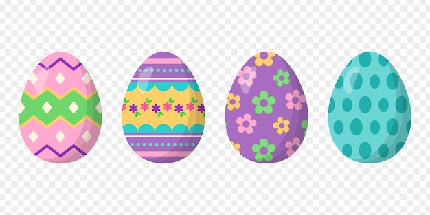 Colorful Easter eggs set