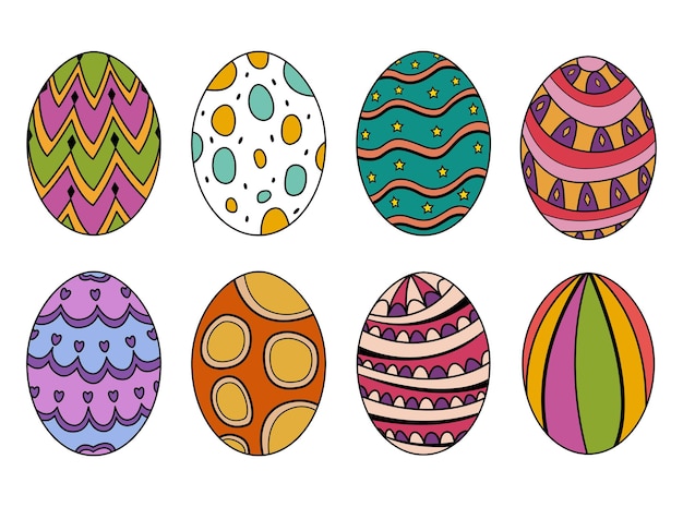 Colorful Easter Eggs Vector Graphics Clipart