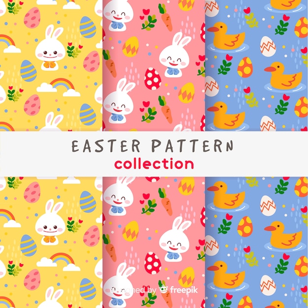 Colorful easter pattern set