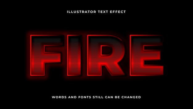 Colorful editable modern text with fire effect