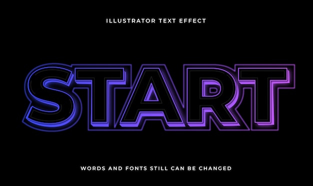 Colorful editable modern text with light effect