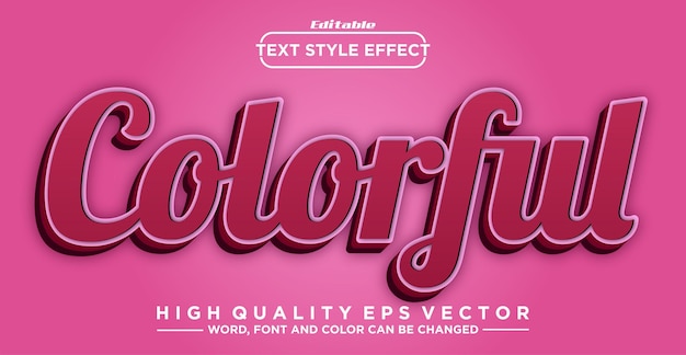 Colorful Editable Text Effect